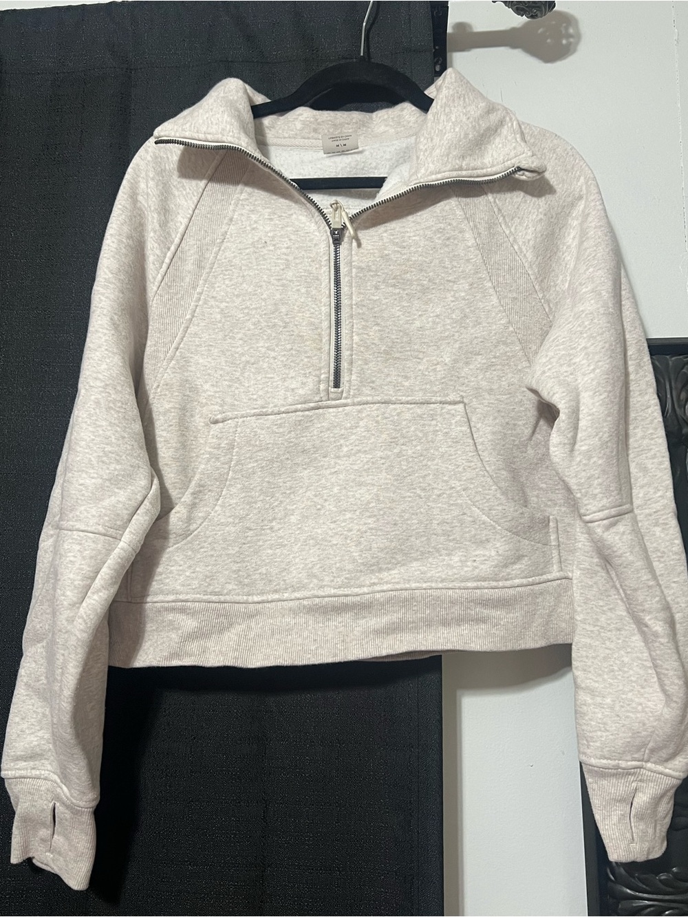 Danskin Cream Half-Zip Cowl Sweater